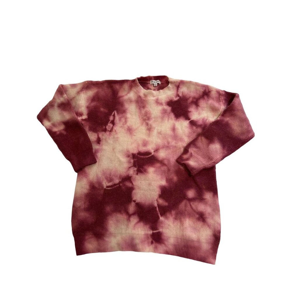 8 Birdies Tunic Sweater in Cream Pink Red Tie Dye